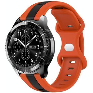 Voor Samsung Gear S3 Frontier 22 mm vlindergesp tweekleurige siliconen horlogeband (oranje + zwart)