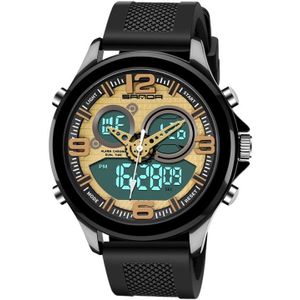 SANDA 793 grote Dial Tide horloge student mode trend multi functie dubbele gloed waterdichte elektronische horloge (goud)