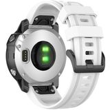 Voor Garmin Fenix 6S 20mm Quick Release Officile Texture Polsband Watchband met Plastic Button (Wit)