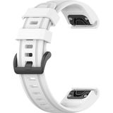 Voor Garmin Fenix 6S 20mm Quick Release Officile Texture Polsband Watchband met Plastic Button (Wit)