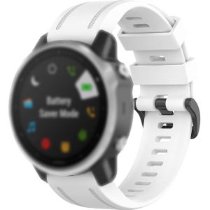 Voor Garmin Fenix 6S 20mm Quick Release Officile Texture Polsband Watchband met Plastic Button (Wit)