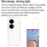 Voor Huawei P50 Pro Ring Flash Beschermhoes Selfie Beauty Ring Fill Light Case (White)
