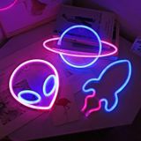 LED Gepersonaliseerde Neon Decoratieve Licht Modellering Licht USB-batterijdoos Dual Doel  Spec: Planet