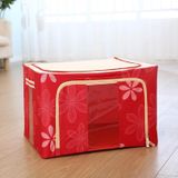 Opvouwbare opbergdoos niet geweven stof met rits vochtbestendige kleding opbergdoos  grootte: 150L 75x46x45cm (rode zon bloem)