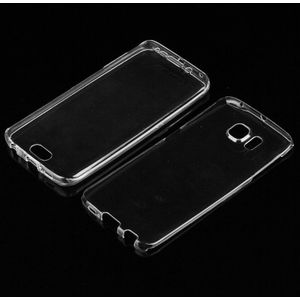 Voor de Galaxy S6 Edge / G925 0 75 mm ultra-dunne transparante TPU dubbelzijdige beschermende Case (transparant)