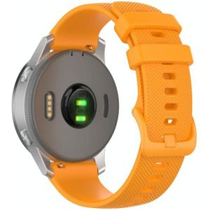 Voor Garmin Vivoactive 4S kleine geruite siliconen band( Oranje)