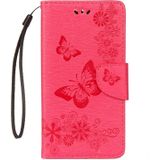 Voor Huawei Mate 10 Lite Vintage relif bloemen vlinder patroon horizontale Flip lederen draagtas met kaartslot & houder & portemonnee & Lanyard (rood)