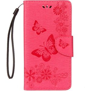 Voor Huawei Mate 10 Lite Vintage relif bloemen vlinder patroon horizontale Flip lederen draagtas met kaartslot & houder & portemonnee & Lanyard (rood)