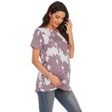 Zwangerschap Gedrukt Ronde Hals T-shirt met korte mouwen (kleur: Grijs Maat: XL)