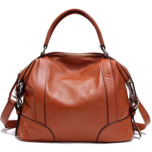 2P1006 Dames Single-Shoulder Leather Messenger Bag  Kleur: Bruin (S)
