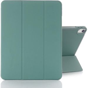 Back Sticker Skin Feel Horizontale Flip Leren Case met Tri-Fold Houder voor iPad Mini 6 (Dark Green)