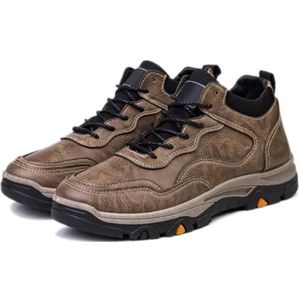 Heren outdoor wandelen casual leren schoenen verdikte antislip waterdichte sneakers  maat: 41