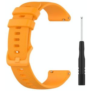 Voor Garmin Forerunner 745 Quick Release Small Grid Texture Strap met utility knife  maat: Free Size 22mm (Amber Yellow)