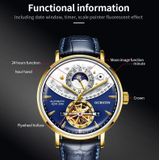 OCHSTIN 6135B Masterpiece Tourbillon mechanisch herenhorloge (goud-blauw)