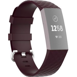 22mm Silver Color Buckle TPU Polsband horlogeband voor Fitbit Charge 4 / Charge 3 / Charge 3 SE (Rosewood)