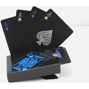 Creatieve gift: 2 stuks waterdichte zwarte PVC poker kaarten - geschikt voor alle leeftijden en 2 spelers