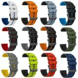 Voor Samsung Gear S3 Frontier 22 mm geperforeerde tweekleurige siliconen horlogeband (zwart + oranje)