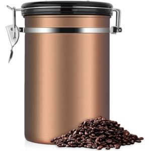 Koffie container roestvrijstaal thee opslag kisten zwarte keuken Sotrage Canister koffie thee Caddies Teaware (goud)