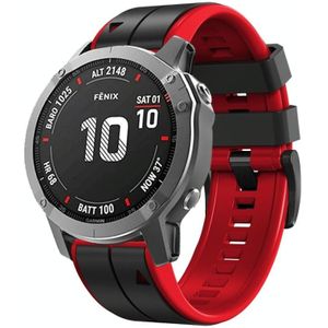 Voor Garmin Instinct 2 Solar Sports tweekleurige siliconen horlogeband (zwart + rood)
