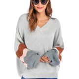 Fashion casual V-hals trui (kleur: grijs maat: XL)