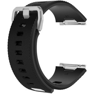Voor Fitbit Ionic Twill Texture Siliconen vervangende polsband horlogeband met gesp  grootte: S (Zwart)