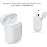 Anti-verloren touw + siliconen case + oortelefoon hang Buckle + oordopje cover Bluetooth draadloze koptelefoon Cover Case set voor Apple AirPods 1/2 (transparant)