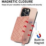 Geometric Wallet Phone Case with Lanyard For iPhone 12 Pro Max(Pink)