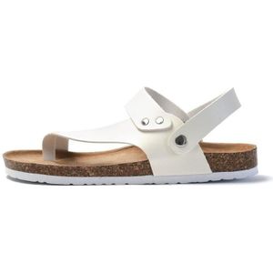 Mannen zomer cork flip flops strand paar lederen sandalen  maat: 38