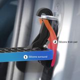 Multifunctionele auto deur dorpel step pedalen pads met veiligheidshamer (zilver)