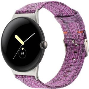 Voor Google Pixel Watch 2 / Pixel Watch Nylon canvas horlogeband
