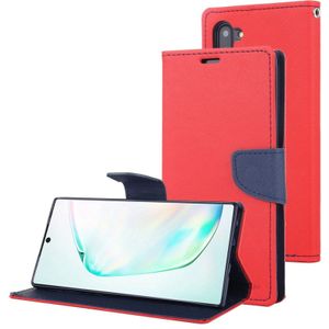 Voor Galaxy Note 10 MERCURY GOOSPERY FANCY dagboek horizontale Flip lederen draagtas met houder & kaartsleuven & portemonnee (rood)