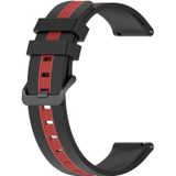 Voor Amazfit GTR 3 Pro 22 mm verticale tweekleurige siliconen horlogeband (zwart + rood)