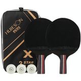 Huieson HS-D-P01 Drie Ster 7 Lagen Pure Wood Double-Sided Reverse Adhesive Tafel Tennis Racket Set  Specificatie: Pen Hold Grip Racket