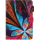 Voor iPad Air 2 Cross Texture Painted Horizontal Leather Case with Sleep / Wake-up Function & Card Slot & Holder & Wallet(Kleurrijke Bloem)