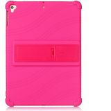 Voor iPad 6 (9.7 Universal) Tablet PC Siliconen beschermhoes met onzichtbare beugel (Rose Red)