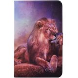 Voor Samsung Galaxy Tab A 10.1 T580 Electric Pressed TPU Smart Leather Tablet Case(Lion King)