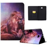 Voor Samsung Galaxy Tab A 10.1 T580 Electric Pressed TPU Smart Leather Tablet Case(Lion King)