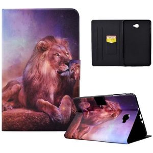 Voor Samsung Galaxy Tab A 10.1 T580 Electric Pressed TPU Smart Leather Tablet Case(Lion King)