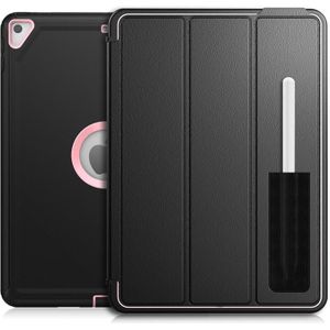 For iPad 10.2 2021 / 2020 / 2019 / Air 10.5 2019 3-Fold Amor Shockproof Smart Tablet Case(Black Pink)