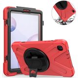 Voor Samsung Galaxy Tab A 8.4 2020 T307U Schokbestendige kleurrijke siliconen + PC beschermhoes met houder  schouderriem  handriem en screenprotector (rood)