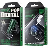 WK WP-C44 Pop digitale serie Ciahung 3-in-1 bekabelde 33W dual-USB snelle autolader