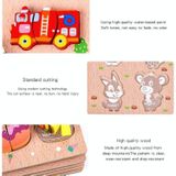 2 PCS houten blokken snijden of stringing kubus puzzel vroeg onderwijs intelligentie speelgoed voor kinderen (fruit-snijden)