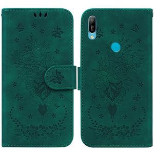 Voor Huawei Y6 2019 Butterfly Rose Lederen telefoonhoesje