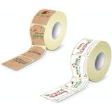 300 STKS/Roll Rechthoekig Kerst Decoratie Stickers Holiday Gift Tag Tape (Koeienhuid)