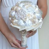 Parel diamant te houden bruiloft bloemen bruids boeket accessoires bruidsmeisje Rhinestone partij bruiloft decoratie benodigdheden  Diameter: 20cm(Grey)