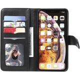 Voor iPhone XS Max Multifunctionele Magnetische Koperen gesp Horizontale Flip Solid Color Lederen case met 10 Card Slots & Wallet & Holder & Photo Frame(Zwart)