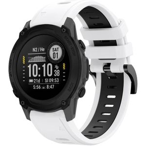 Voor Garmin Descent G1 22 mm tweekleurige sport siliconen horlogeband (wit + zwart)