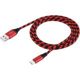 1m USB naar USB-C / Type-C Nylon weven stijl Data Sync opladen kabel voor Galaxy S8 & S8 PLUS / LG G6 / Huawei P10 & P10 Plus / Oneplus 5 en andere Smartphones (rood)