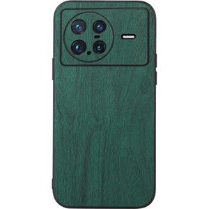 Voor vivo x Opmerking houten textuur pu telefoonhoesje