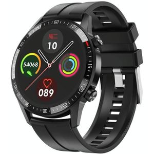 Q88 1 28 inch Touch Screen Dual-mode Bluetooth Smart Watch  Ondersteuning Slaapmonitor / Hartslagmeter / Bloeddrukbewaking (Zwarte Siliconen band)